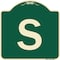 Signmission Designer Series Sign W/ Letter S, Green & Tan Heavy-Gauge Aluminum Sign, 18" x 18", G-1818-22928 A-DES-G-1818-22928 - alternate 1